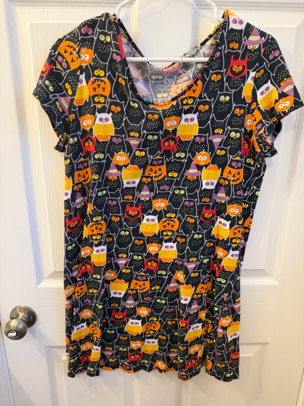 Halloween Owl Print Short Sleeve Nightie / Nightgown